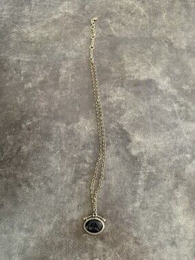 CABI ANCHOR GOLD TONE CHAIN NECKLACE CABOCHON PENDANT